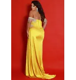 JK SYDNEYS CLOSET Strapless corset fringe shoulder & collar JK242608