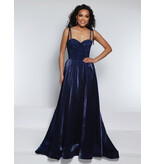 Bow strap beaded corset bodice A-line gown 25715