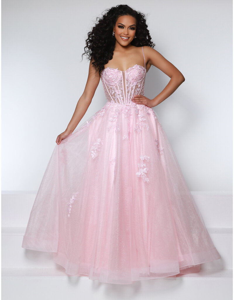 KATE PARKER Beaded lace corset bodice glitter tulle ballgown 25932