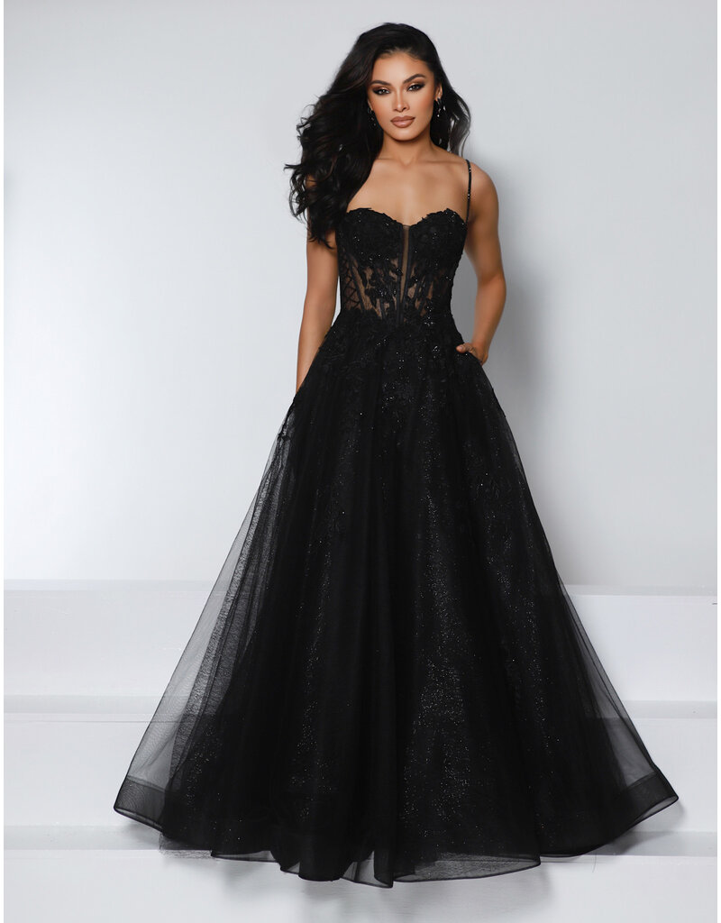 KATE PARKER Beaded lace corset bodice glitter tulle ballgown 25932