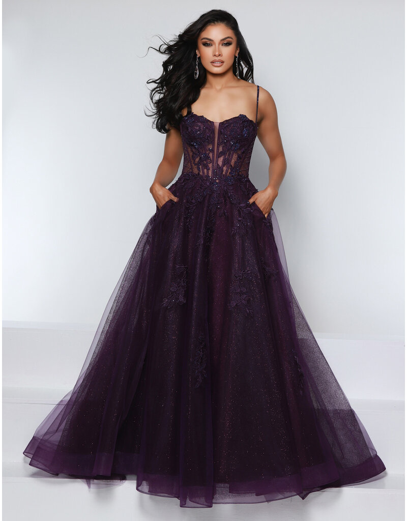 KATE PARKER Beaded lace corset bodice glitter tulle ballgown 25932