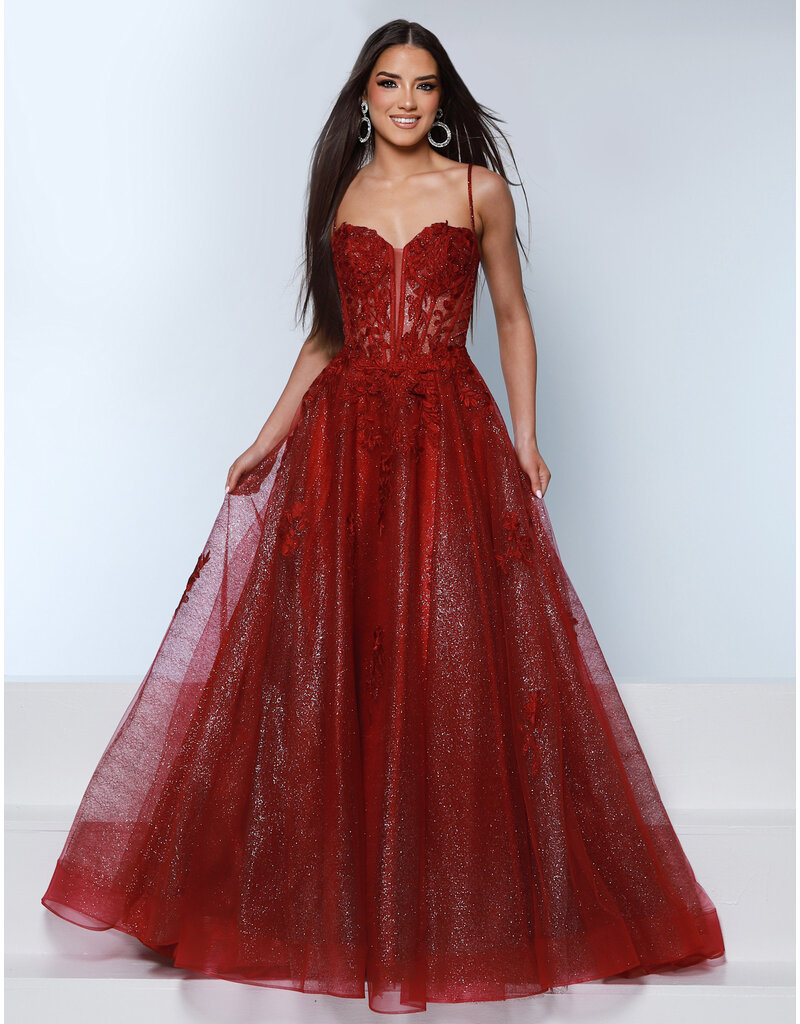 KATE PARKER Beaded lace corset bodice glitter tulle ballgown 25932