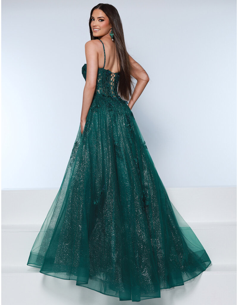 KATE PARKER Beaded lace corset bodice glitter tulle ballgown 25932