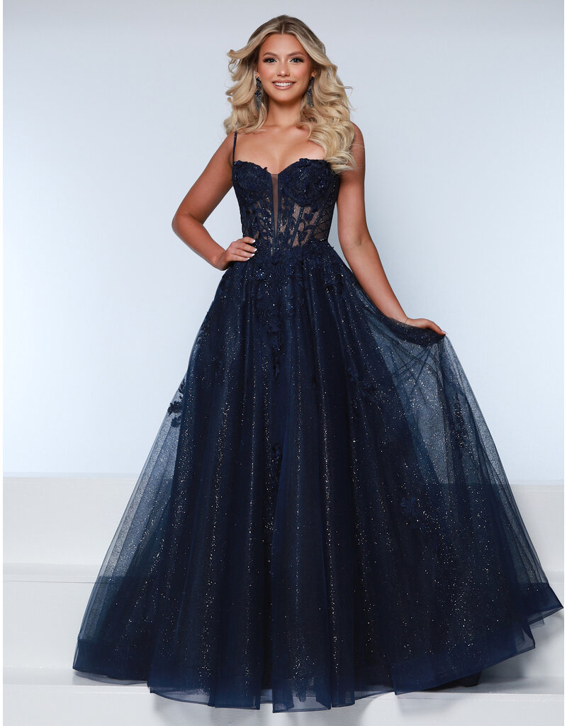 KATE PARKER Beaded lace corset bodice glitter tulle ballgown 25932