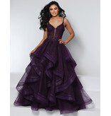 KATE PARKER Lace corset glitter tulle ruffle ballgown 25931