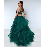 KATE PARKER Lace corset glitter tulle ruffle ballgown 25931