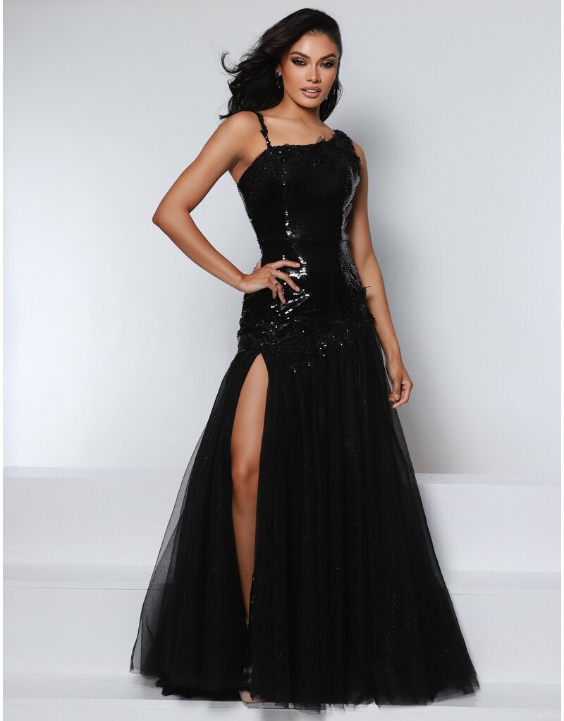 KATE PARKER One shoulder sequin drop waits fit and flare 25944