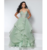 KATE PARKER Lace corset glitter tulle ruffle ballgown 25931