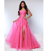 KATE PARKER Lace strap corset sheer bodice tulle a-line w/slit 25943