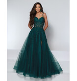 KATE PARKER Lace strap corset sheer bodice tulle a-line w/slit 25943