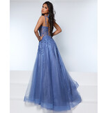 KATE PARKER Lace strap corset sheer bodice tulle a-line w/slit 25943