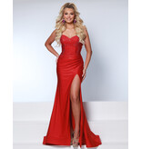 KATE PARKER STRAPLESS, SIDE DRAPE, LEG SLIT 26080