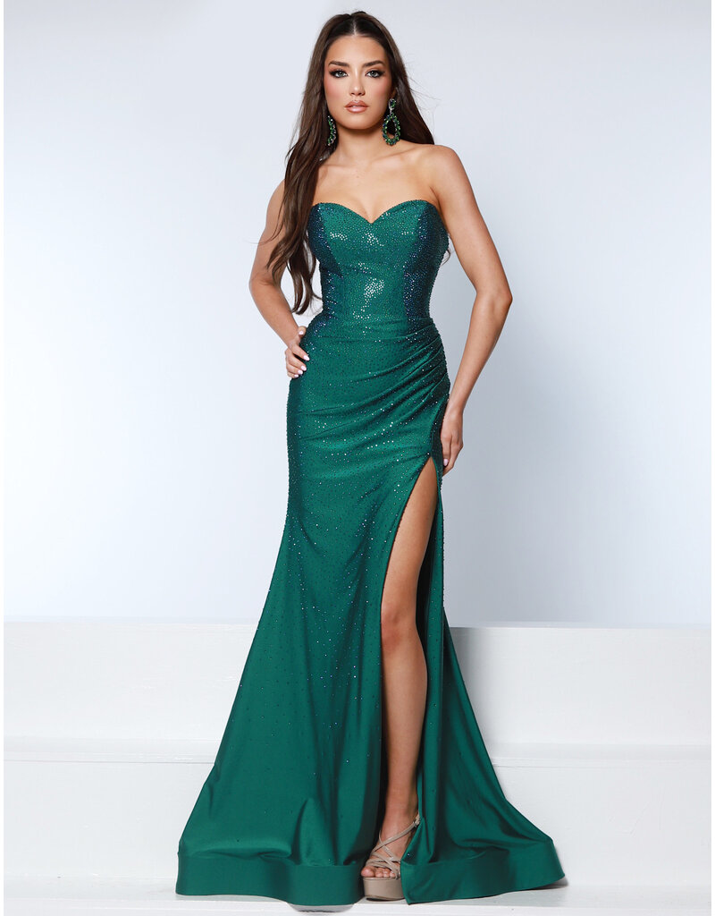 KATE PARKER STRAPLESS, SIDE DRAPE, LEG SLIT 26080