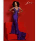 Tank v-neck beaded fit n flare w/slit 9213A