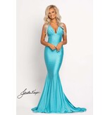 Tank v-neck beaded fit n flare w/slit 9213A