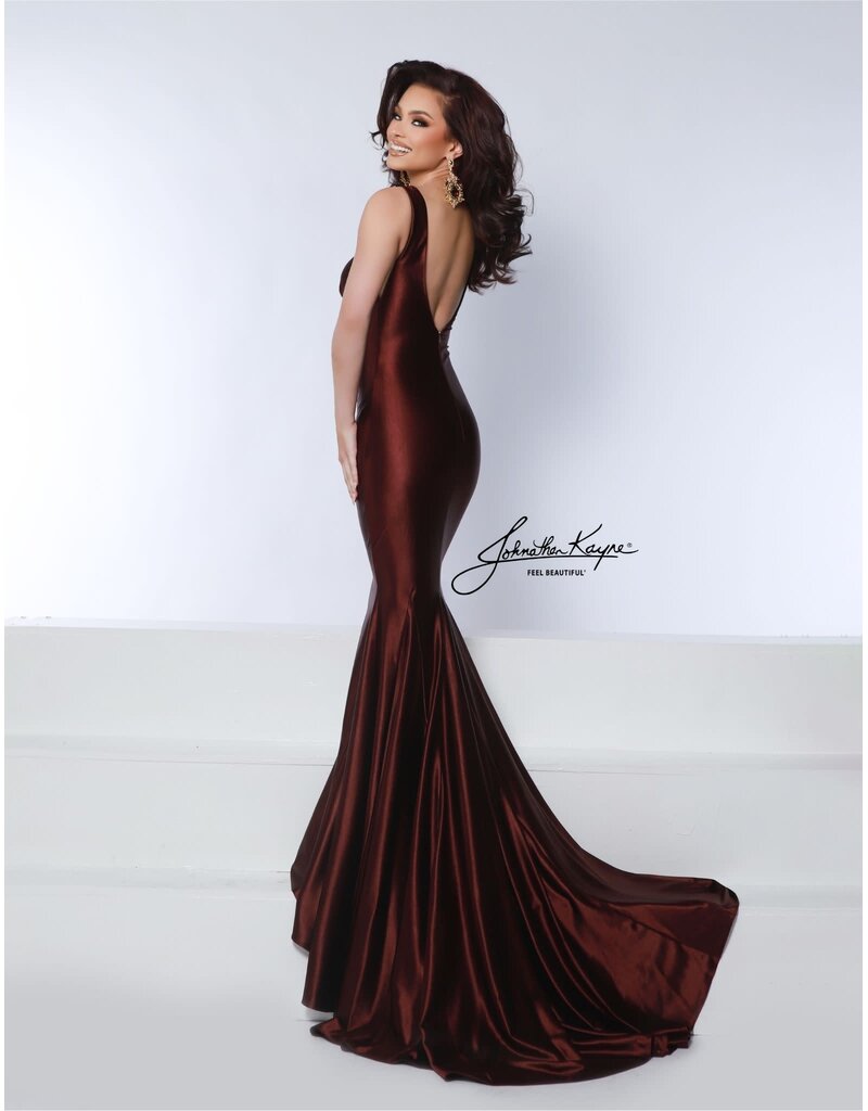 Tank strap shimmer stretch lycra mermaid gown 3039