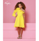 Sugar Kayne One shoulder ruffle short ballgown C409