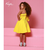 Sugar Kayne One shoulder ruffle short ballgown C409