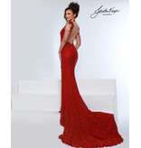 Beaded lace tank v-neck w/slit 3251