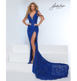 Beaded lace tank v-neck w/slit 3251