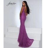 Fully beaded lace tank v-neck w/slit 3209