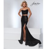 2 piece beaded fitted gown w/slit 3204