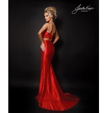 2 piece beaded fitted gown w/slit 3204