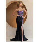 AMELIA COUTURE SEQUIN, FLORAL, TANK, LACE-UP BACK W/ SLIT 702661