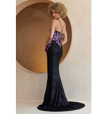AMELIA COUTURE SEQUIN, FLORAL, TANK, LACE-UP BACK W/ SLIT 702661