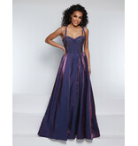 Bow strap beaded corset bodice A-line gown 25715