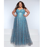 KATE PARKER Sequin A-line v-neck gown w/pockets 26297