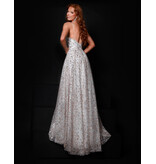 KATE PARKER Sequin A-line v-neck gown w/pockets 26297