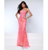 KATE PARKER Full sequin fit and flare w/side mesh 26304