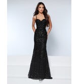 KATE PARKER Full sequin fit and flare w/side mesh 26304
