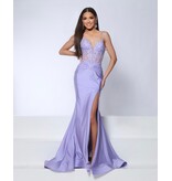 KATE PARKER Spaghetti strap jersey lace corset bodice fitted gown 26034