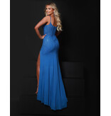 KATE PARKER Fully beaded fitted gown w/leg slit 26087