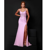 KATE PARKER Fully beaded fitted gown w/leg slit 26087