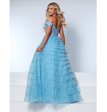 KATE PARKER Lace off the shoulder tulle ruffle ballgown 26180