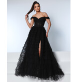 KATE PARKER Lace off the shoulder tulle ruffle ballgown 26180