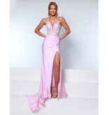 KATE PARKER Lace corset halter fitted jersey gown 26269