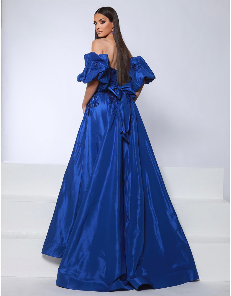 KATE PARKER Strapless lace bodice a-line gown w/puff sleeves 26035