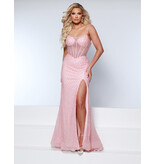 KATE PARKER Spaghetti strap pearl fitted gown 26399