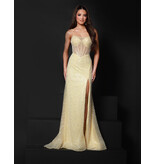 KATE PARKER Spaghetti strap pearl fitted gown 26399