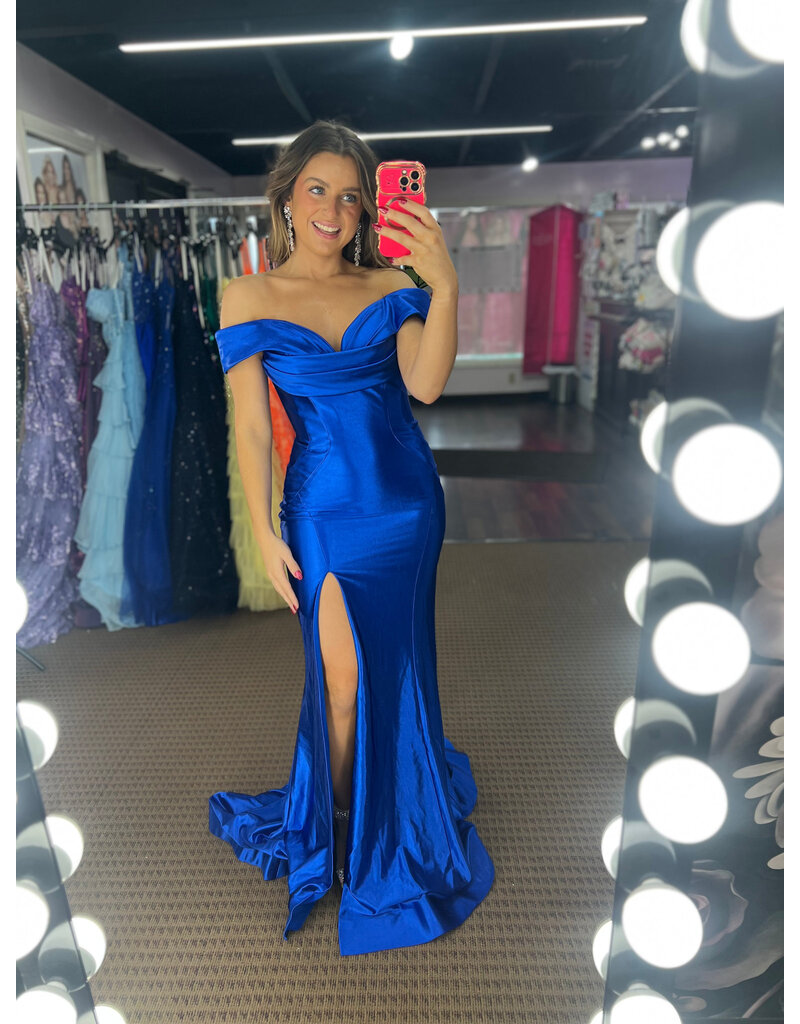 KATE PARKER Off the shoulder shimmer satin mermaid 26032