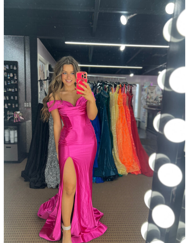 KATE PARKER Off the shoulder shimmer satin mermaid 26032