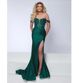 KATE PARKER Sequin lace off the shoulder bodice fitted gown 26987