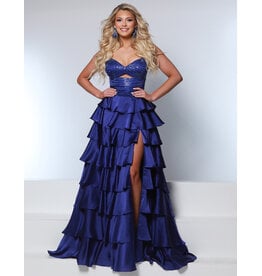 KATE PARKER A-LINE, RUFFLE, BEADED, CORSET BODICE, LACE-UP BACK 26264