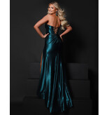 KATE PARKER FITTED, STRPLSS, SATIN, LACE-UP BACK WITH SLIT 26292