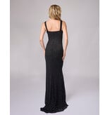 Fitted, fully beaded, tank, knit jersey dress 672620