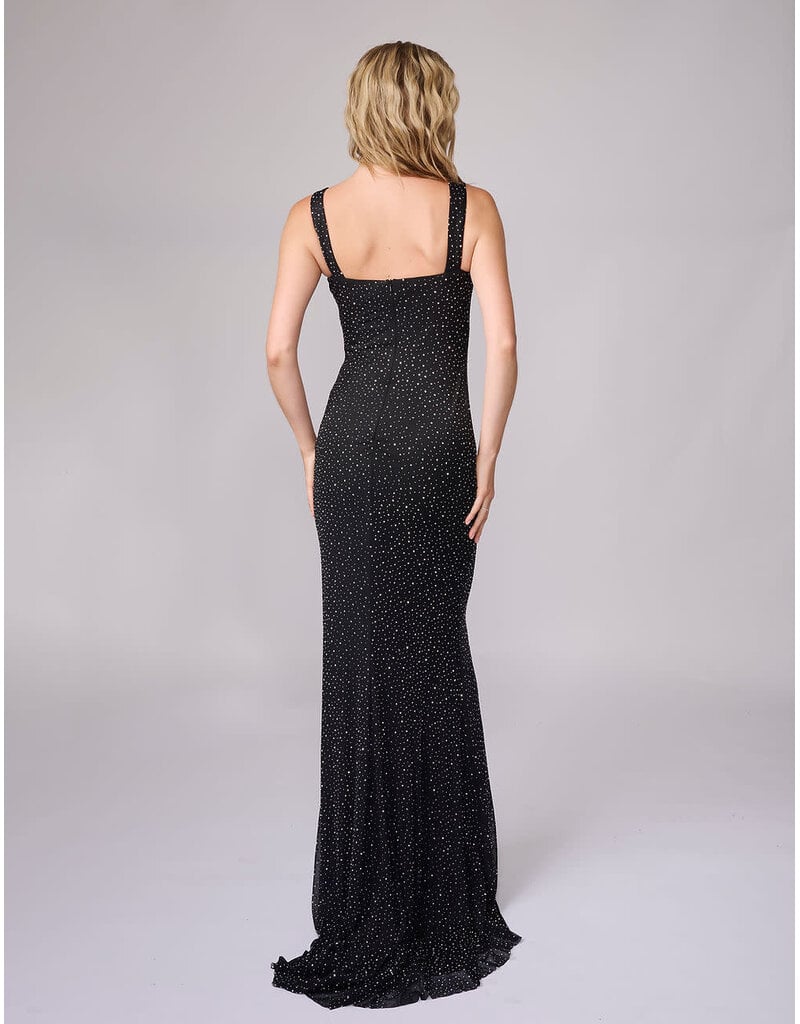 Fitted, fully beaded, tank, knit jersey dress 672620